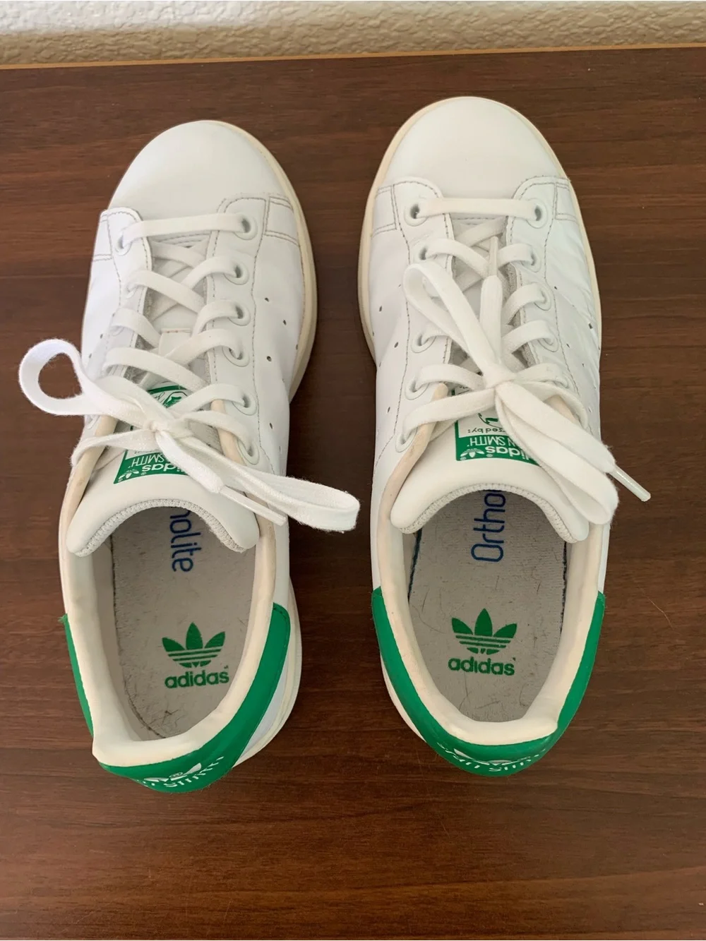 Adidas Stan Smith Women's White/Green Leather Low Top Lace-Up Sneaker Sz 6.5 - 7
